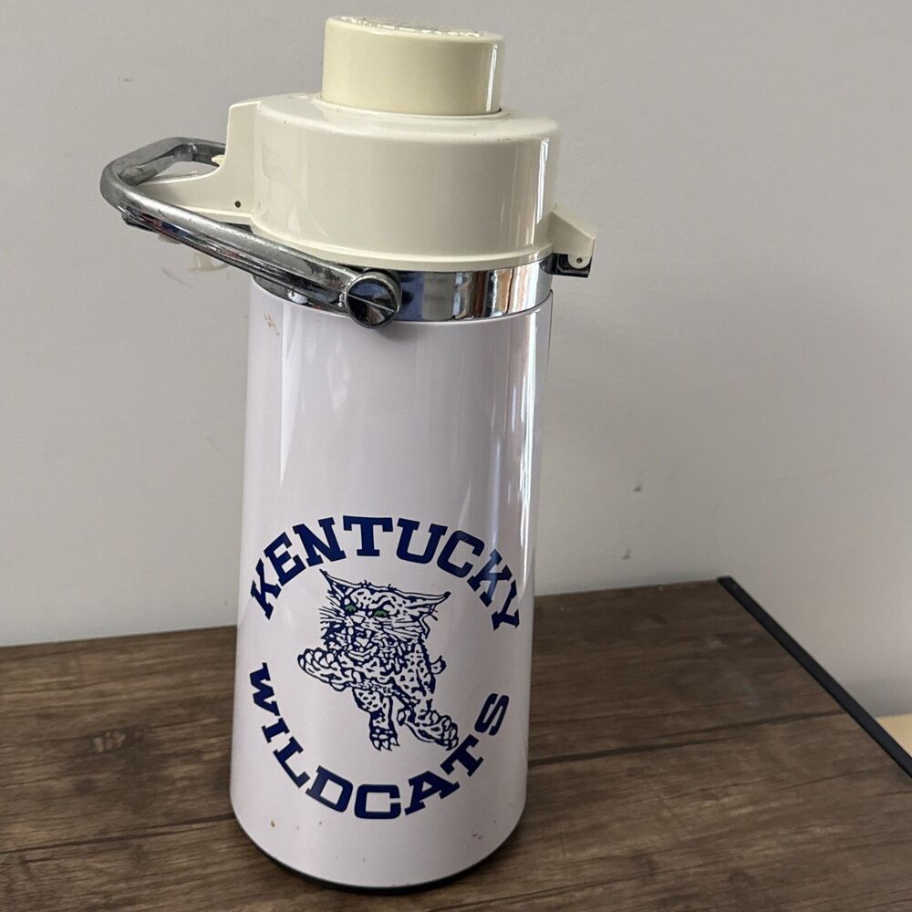 Vintage Logo Kentucky Wildcats Air Pump Pressure Power Pot Thermos Dispenser